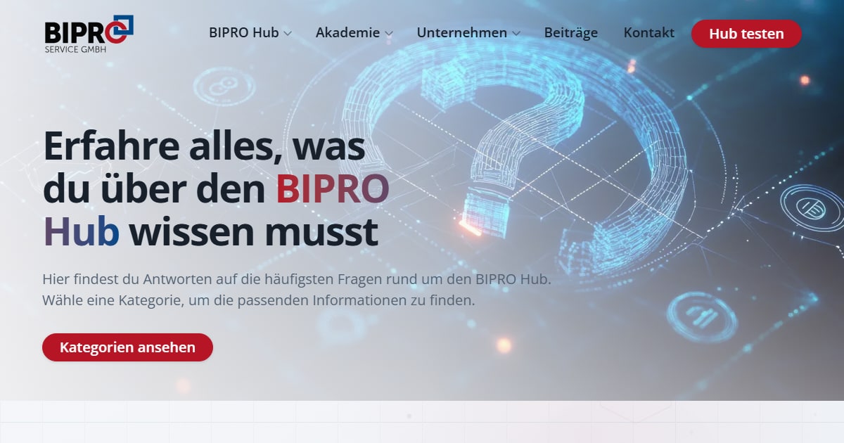 FAQ zum BIPRO Hub | BIPRO Service GmbH